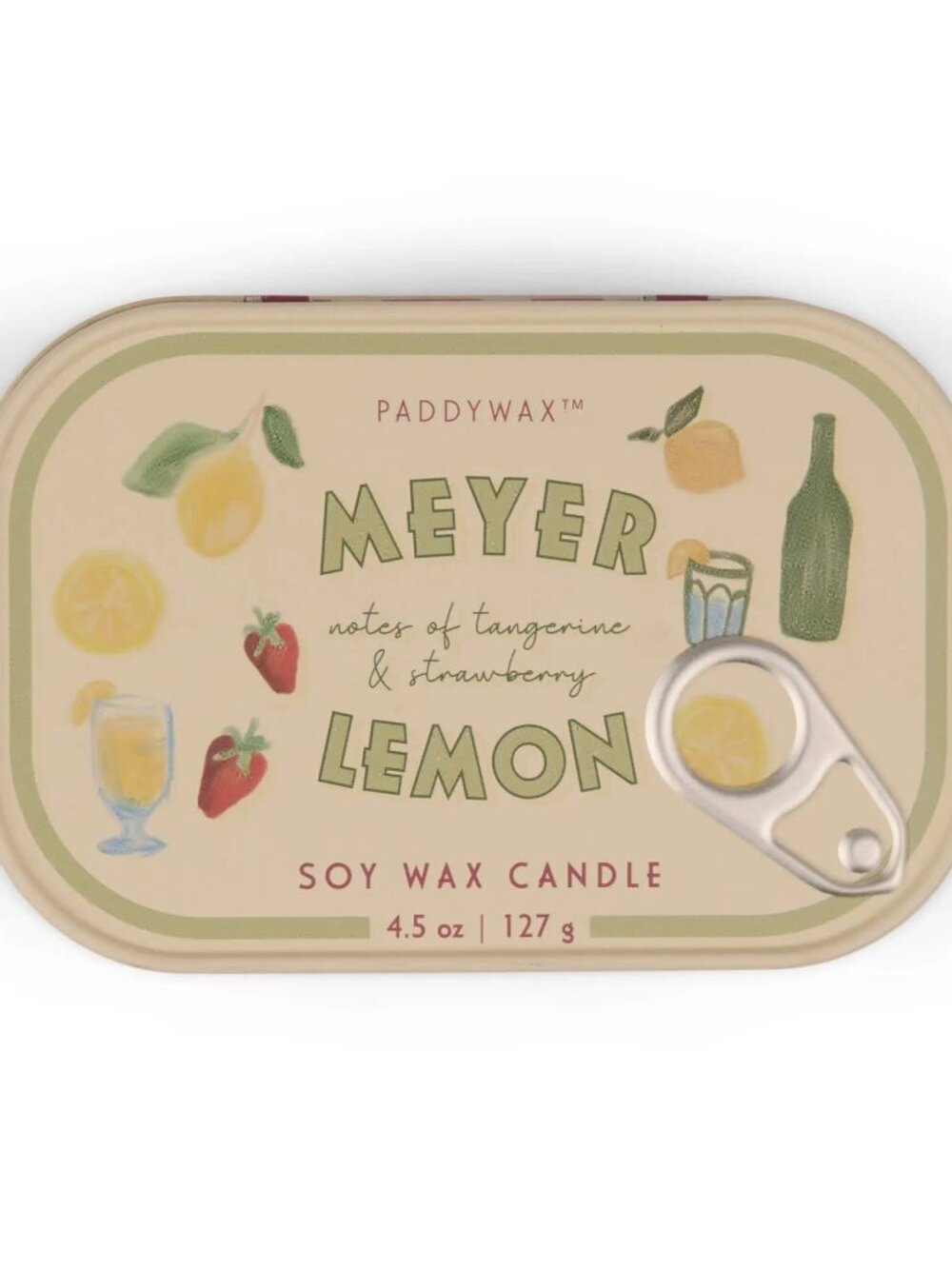 Paddywax Bistro Meyer Lemon 4.5oz Tin Candle | New, Never Burned